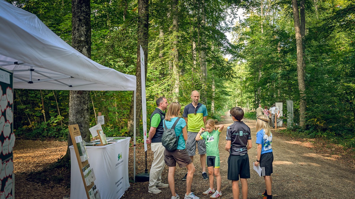 Waldtage 2025: Besucher am Infostand des Landeswaldverbands